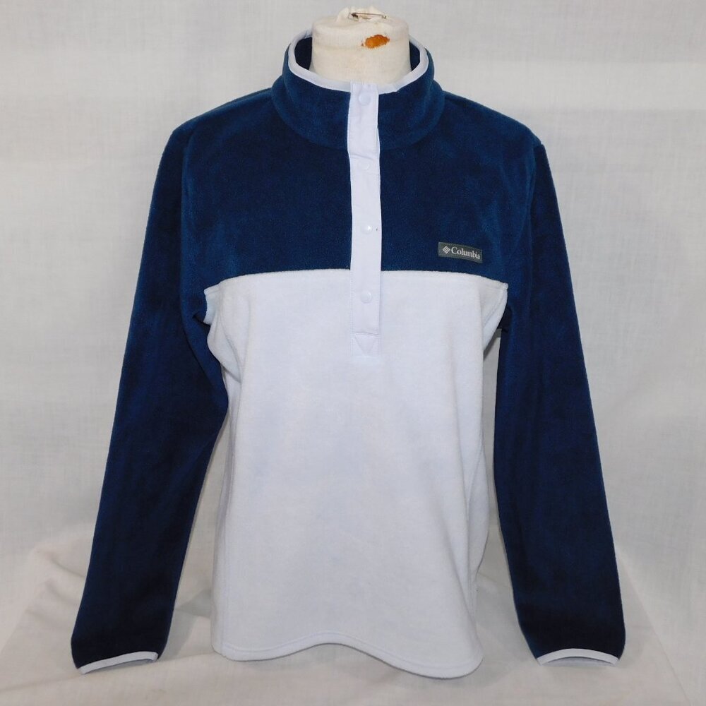 Columbia 1/2 Snap Pullover Fleece II Navy Snowdrift Soft Benton Springs Womens L